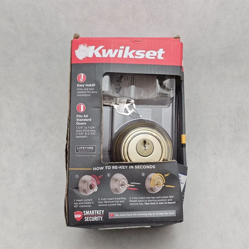Kwikset Signatures 980 Deadbolt Series Polished Brass w/SmartKey Single Cylinder